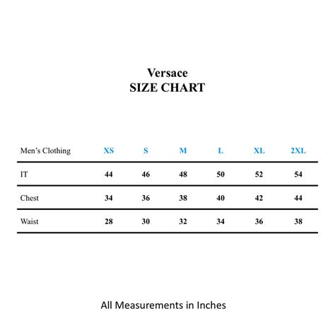 versace height|Versace size chart.